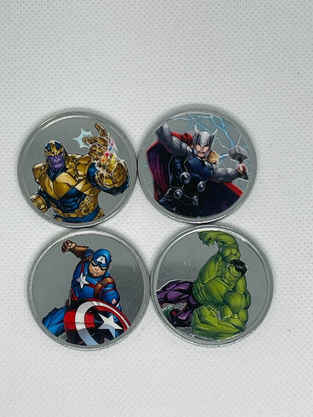 Disney DCA Marvel Colorized Medallion Coin Set 4pc